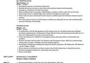 Qa Lead Resume Sample Testing Lead Resume Samples Velvet Jobs