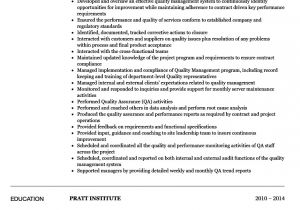 Qa Manager Resume Sample Quality assurance Manager Resume Sample Velvet Jobs