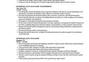 Qa Manager Resume Sample Senior Quality Manager Resume Samples Velvet Jobs