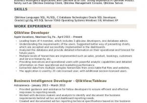 Qlikview Sample Resumes Qlikview Developer Resume Samples Qwikresume