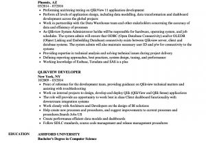 Qlikview Sample Resumes Qlikview Developer Resume Samples Velvet Jobs