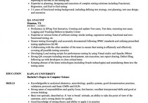 Quality Analyst Resume Sample Qa Analyst Resume