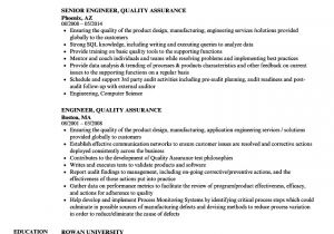 Quality assurance Engineer Resume Engineer Quality assurance Resume Samples Velvet Jobs