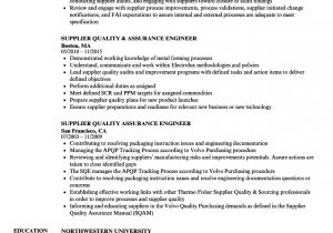 Quality assurance Engineer Resume Supplier Quality assurance Engineer Resume Samples