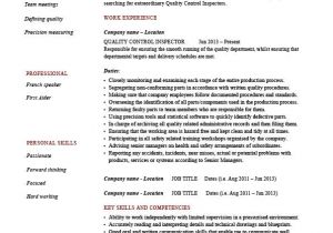 Quality Control Resume In Word format Quality Control Inspector Resume Dayjob Com