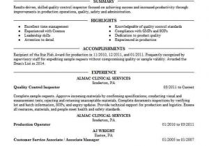 Quality Control Resume Sample Quality Control Inspector Resume Sample Livecareer