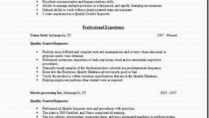 Quality Control Resume Sample Quality Control Resume Occupational Examples Samples Free