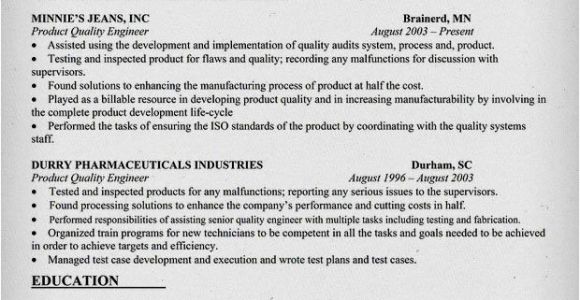 Quality Engineer Resume Doc Quality Engineer Resume Sample Doc Resume Template