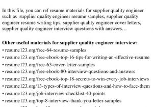 Quality Engineer Resume Doc top 8 Supplier Quality Engineer Resume Samples