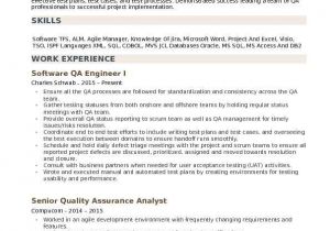 Quality Engineer Resume Model software Qa Engineer Resume Samples Qwikresume