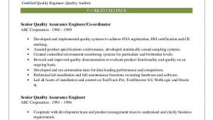 Quality Engineer Resume Sample Pdf Senior Quality assurance Engineer Resume Samples Qwikresume