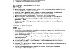 Quality Engineer Resume Sample Supplier Quality Engineer Resume Samples Velvet Jobs