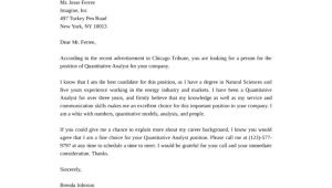 Quant Cover Letter Basic Quantitative Analyst Cover Letter Samples and Templates