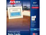 Quarter Fold Thank You Card Template Avery Inkjet Note Cards 4 14 X 5 12 Embossed Ivory Box Of 60