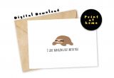 Quarter Fold Thank You Card Template Funny Printable Card I Like Hanging Out with You Sloth