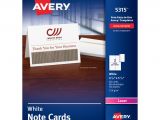 Quarter Fold Thank You Card Template Word Avery Laser Note Cards 4 14 X 5 12 White Box Of 60 Office