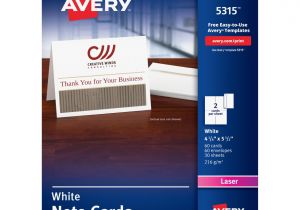 Quarter Fold Thank You Card Template Word Avery Laser Note Cards 4 14 X 5 12 White Box Of 60 Office