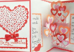 Quarter Fold Valentine Card Template Diy Pop Up Valentine Day Card How to Make Pop Up Card for