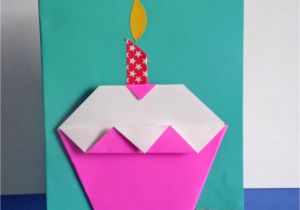 Quick and Easy Card Making Ideas Easy Diy origami Cupcake Birthday Card