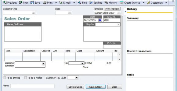 Quickbooks Sales order Template Sales orders In Quickbooks Squire