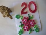 Quilling Greeting Card for Birthday Birthday 20 Anniversary Quilling Card Twenty Anniversary