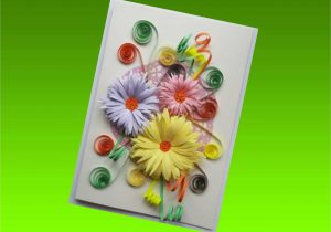 Quilling Greeting Card for Birthday Paper Quilling Greeting Card with Handmade Flowers Card for