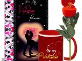 Quotes for A Valentine Card My forever Valentine Greeting Card Mug Hamper Musical Red Flower with Ring Hamper