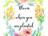 Quotes to Write On Flower Card Bloom where You are Planted Optimistic Gifts Instant