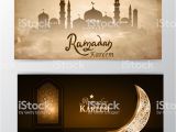 Ramadan Kareem Greeting Card with Background Ramadan Kareem Greeting On Blurred Background Set Of Cards