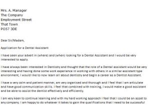 Rda Cover Letter Dentist assistant Cover Letter Example Icover org Uk