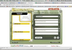 Read Write Think Postcard Template How to Use Readwritethink org Trading Card Creator Youtube