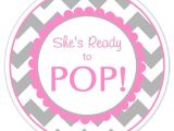 Ready to Pop Stickers Template Baby Shower Ready to Pop Labels Gray Chevron by