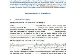 Real Estate Agent Contract Template Agent Contract Template 10 Free Word Pdf format