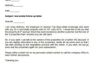 Real Estate Follow Up Email Templates Follow Up Letter 7 Free Doc Download