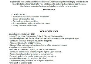 Real Estate Resumes Templates 1 Real Estate assistant Resume Templates Try them now