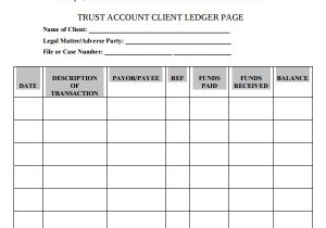Real Estate Trust Account Ledger Template 8 Account Ledger Templates Sample Templates