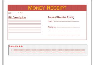 Receipt for Money Received Template Money Receipt Template Free Business Templates