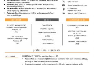 Receptionist Resume format for Fresher the Combination Resume Examples Templates Writing