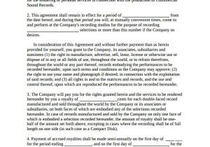 Record Deal Contract Template Recording Contract Template 11 Download Documents In