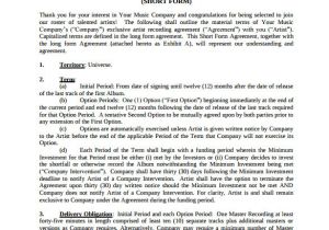 Record Deal Contract Template Recording Contract Template 11 Download Documents In