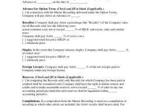 Record Label Artist Contract Template Independent Label Recording Contract