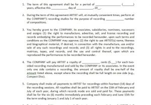 Record Label Contracts Templates Record Label Agreements