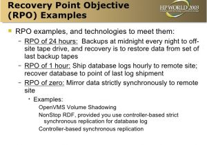 Recovery Point Objective Template Disaster tolerant Cluster Technology and Implementation