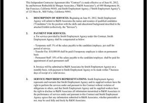 Recruitment Agency Contract Template Staffing Agency Agreement Staffing Agency Contract