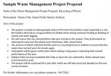 Recycling Proposal Template Waste Management Project Proposal