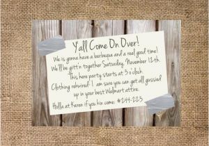 Redneck Party Invitation Templates Redneck Party Invitation Personalized and Printable 5×7