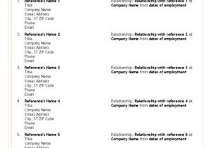 References On A Basic Resume Entry Level Resume Reference Sheet