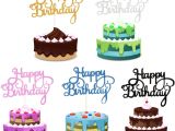 Regal Crown Card Birthday Reward Yaomiao 25 Pieces Glitter Birthday Cake toppers Happy Birthday Cupcake Picks for Party Decoration 5 Colors