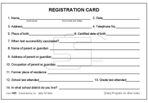 Registration Cards Template 14d Large Registration Daily Program Index Card forms
