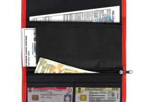 Registration for the issuance Of Professional Identification Card Storite Two Wheeler Document Holder Car Document Storage Wallet for Registration Insurance Card Red Black 25 5 X 12 Cm